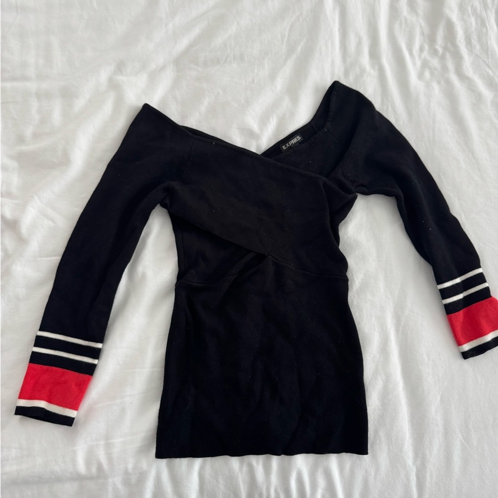 Express Black Knit Top Wrap